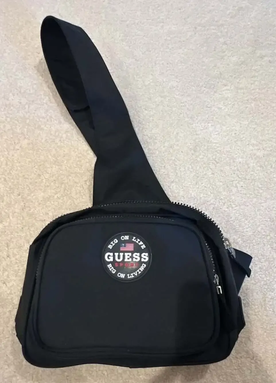 Guess Sport Big On Life Black Sling Crossbody Bag Y2K
